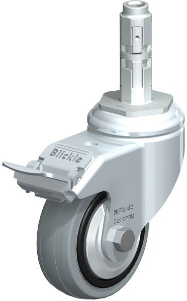 Blickle LKRA-VPA 80G-11-FI-FA-E12 Apparate-Lenkrolle mit Expander & Feststeller, Vollgummi, Grau, 738201