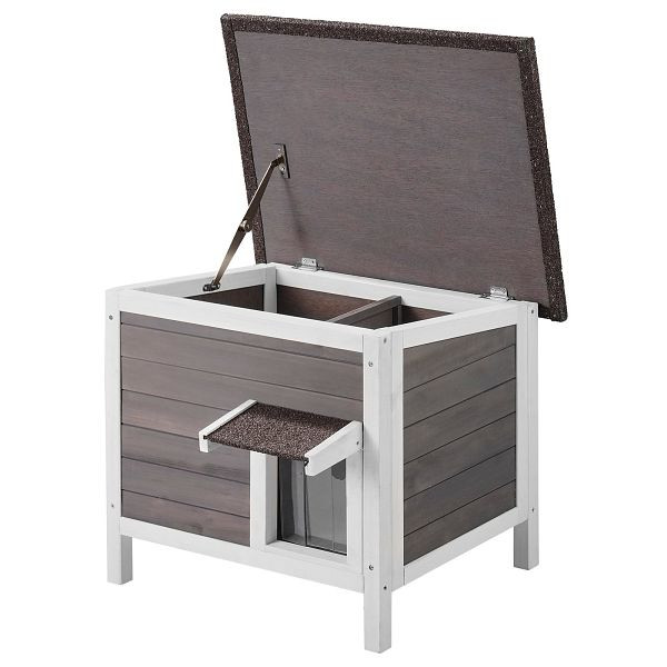 VEVOR Katzenhaus Katzenhöhle Katzen Hütte Holz Outdoor winterfest 610x508x535mm, XJSMZMBHSDCS2CAKVV0