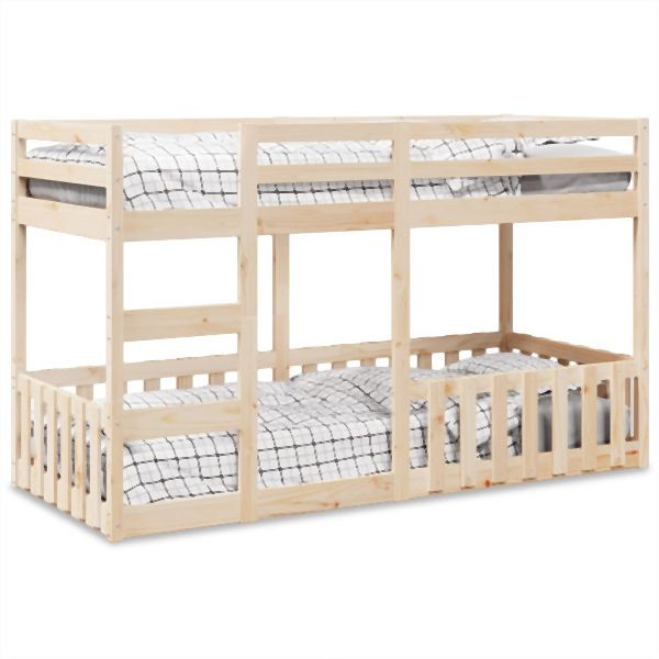 vidaXL Etagenbett 90x200 cm Massivholz Kiefer, platzsparend, 3308589