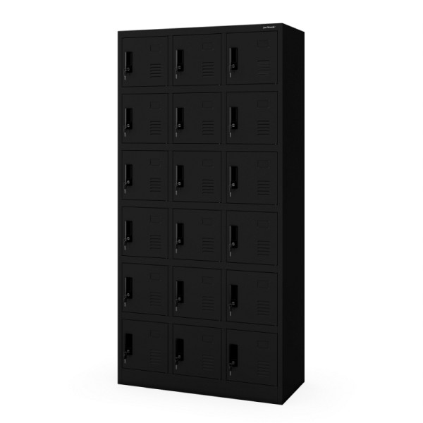 Jan Nowak Sozial-Spindschrank KAROL mit Fächern, 900 x 1850 x 400 mm, schwarz, 1858