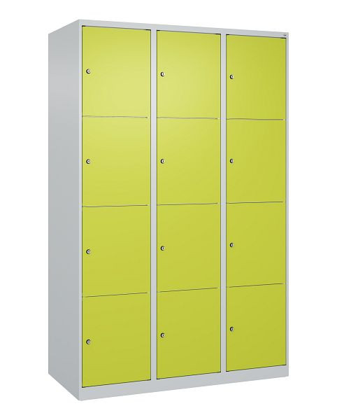 C+P Schließfachschrank Classic PLUS, 3 Abteile mit je 4 Fächern, 1850x1200x500mm, 7035/0024, 080000-324 S10009