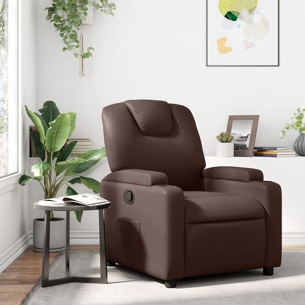 vidaXL Relaxsessel Braun Kunstleder, dick gepolstert, 372391