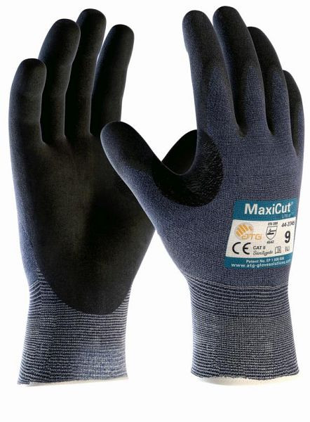 ATG (44-3745HCT), Schnittschutz-Strickhandschuhe MaxiCut Ultra, SB-Verpackung, Größe: 8, Farbe: blau/schwarz, VE: 12 Paar, 2578-8