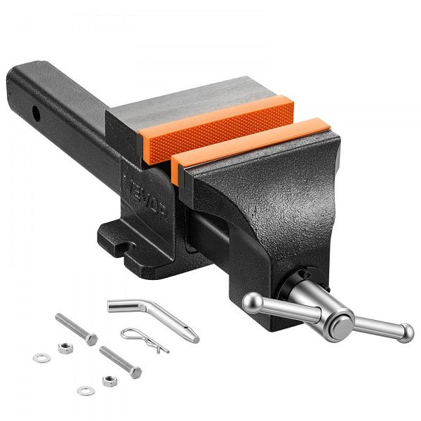 VEVOR Werkbankschraubstock 15 cm, 25 kN Spannkraft, 90 mm Ausladung, mit Griffverriegelung und Magnetbackenpolstern, DXZSDGNTQ6IN8XU3P001V0