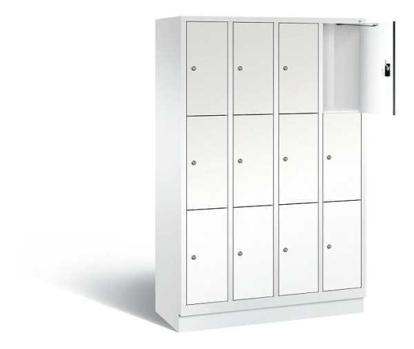 C+P Schließfachschrank Evolo, H1800xB1190xT500mm, Farbe: Verkehrsweiß / Dekor Weiß, 48020-403 S10254