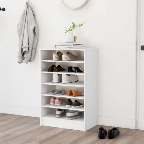vidaXL Schuhschrank Weiß 60x35x92 cm Holzwerkstoff, 808945