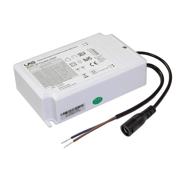 LAS Systeme LED-Trafo 25-60W 600-1400mA 3-42V IP20 Kunststoff dynamisch 123x79x31mm, 147928