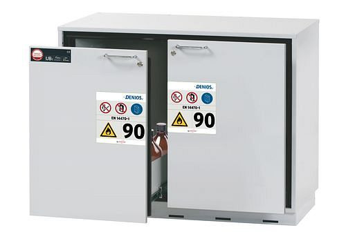 asecos Feuerbeständiger Unterbauschrank, grau_GU 110_2, Höhe 800 mm, 235881