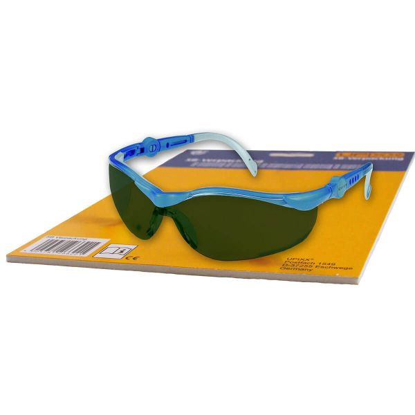 L+D CYCLE Schweißer Ergonomic Schutzbrillen, EN166F, DIN 5 dunkelgrüne PC 2mm Sichtscheiben, UV-Schutz, SB-Aufmachung, VE: 10 Stück, 26753SB