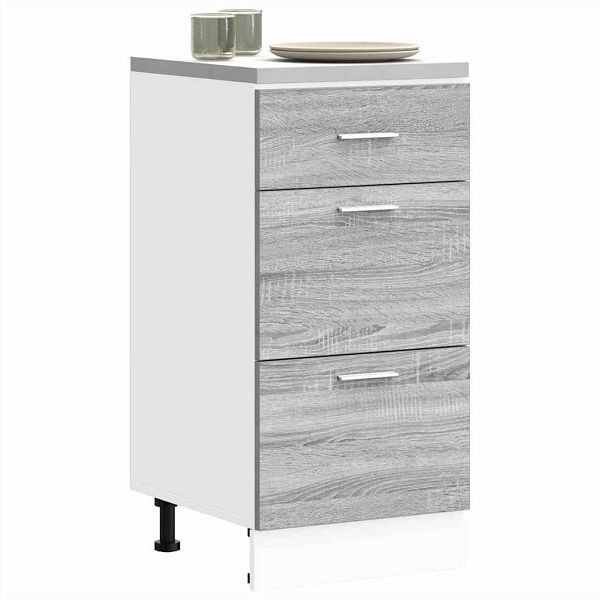 vidaXL Unterschrank Grau Sonoma 40x46x81,5 cm Holzwerkstoff, 854216