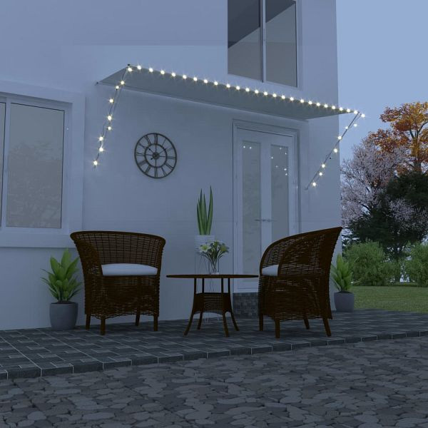 vidaXL Einziehbare Markise mit LED 350×150 cm Creme, 145926