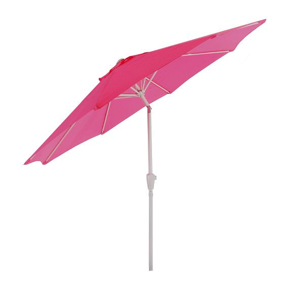 Mendler Sonnenschirm N19, Gartenschirm, Ø 3m neigbar Polyester/Alu 5kg, pink, 76709