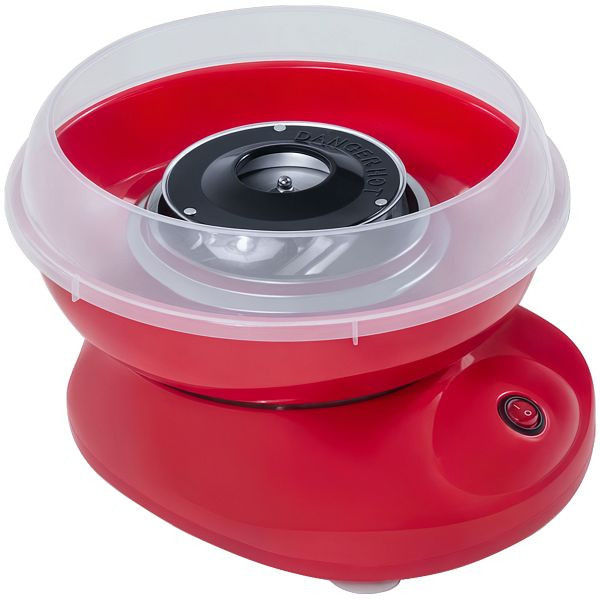HOMCOM Zuckerwattemaschine für Zuhause Cotton Candy Machine Zuckerwatte Maschine mit Stäbchen und Messlöffel Höhe 18 cm 550W, 800-016RD