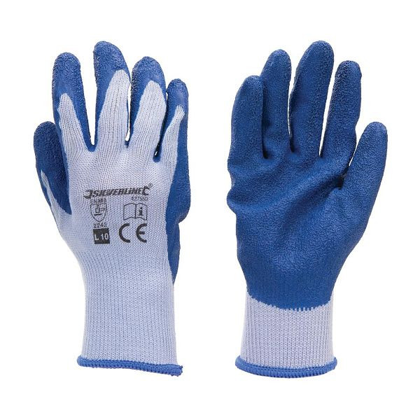 Silverline Latex-Bauarbeiterhandschuhe, L 9, 427550