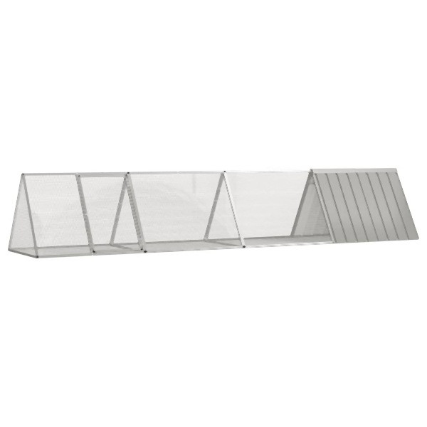 vidaXL Kaninchenkäfig Grau 403,5x80,5x71 cm Verzinkter Stahl, 3106450