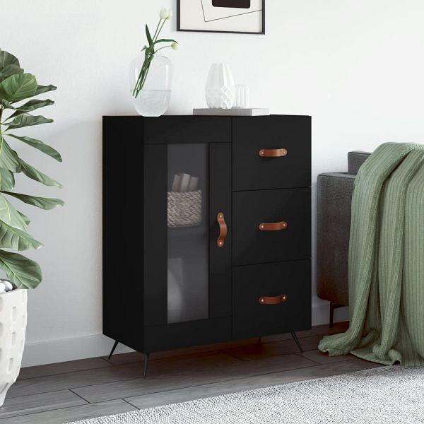 vidaXL Sideboard Schwarz 69,5x34x90 cm Holzwerkstoff, 828013