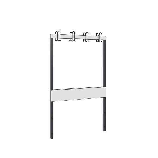 C+P Garderobenbank 2-seitig, Feuchtraum, H1650xB1000 mm, Schwarzgrau/HPL Weiß, 8060-712 S10001
