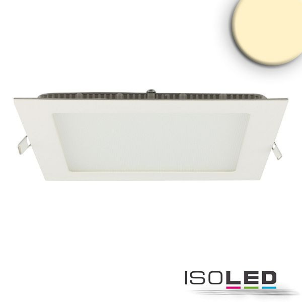 ISOLED LED Downlight, 15W, eckig, ultraflach, blendungsreduziert, weiß, warmweiß, dimmbar CRI90, 115466