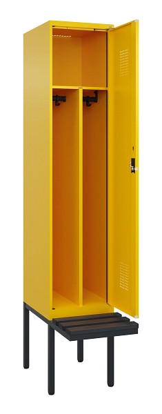 C+P Spind Evolo PLUS, 1 Abteile, 2120x400x815mm, 1023/1023, Haken 4, Zylinderschloss, Sitzfläche Kunststoff, Trennwand, 0490407-12F S10102