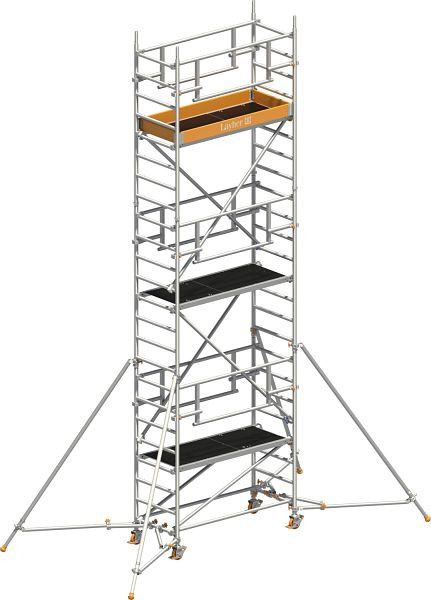 Layher Gerüst Uni Leicht P2 SAFETY PLUS mit Doppelgeländer und Gerüststützen, Max. Plattformhöhe: 5,10 m, 1423225