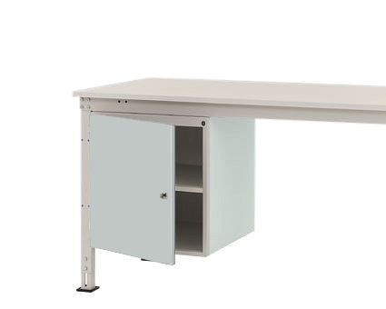Manuflex Gehäuse-Unterbau UNIVERSAL Stationär, Nutzhöhe 500 mm mit 1 Tür links angeschlagen, für Tischtiefe 1200 mm, Lichtgrau, ZB4967.7035