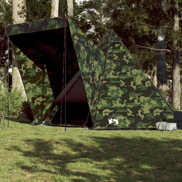 vidaXL Tipi-Familienzelt 6 Personen Tarnmuster Wasserdicht, 4009444