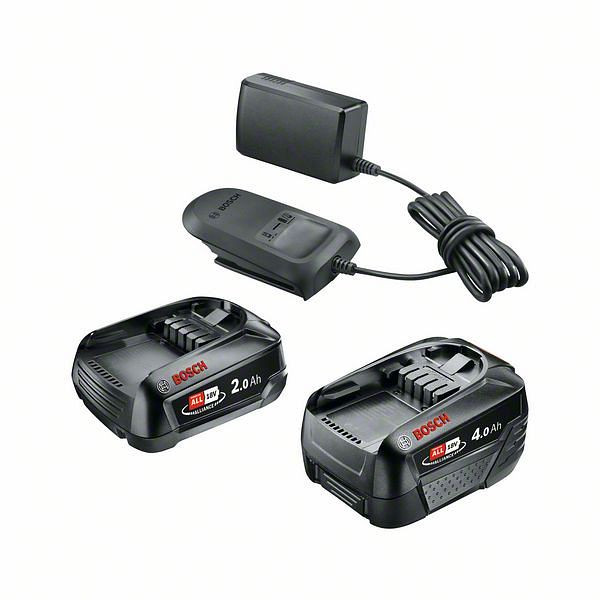 Bosch Systemzubehör 18 Volt Lithium-Ionen Starter-Set 18V (2.0 Ah + 4.0 Ah + AL 18V-20), 1600A027U9