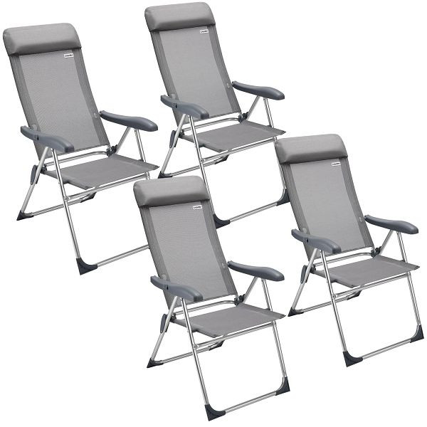 casaria Gartenstuhl 4er-Set Silber Alu, faltbar, 101412, 4250525309133