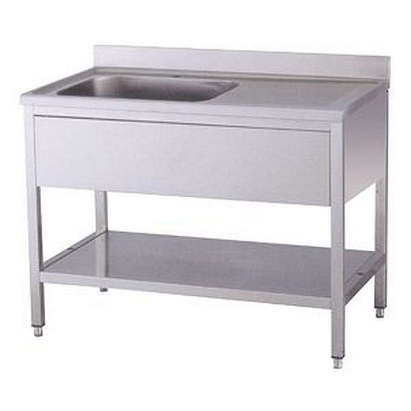 KBS Spültisch 1 Becken links mit Aufkantung, 120x60x90cm, 91611105