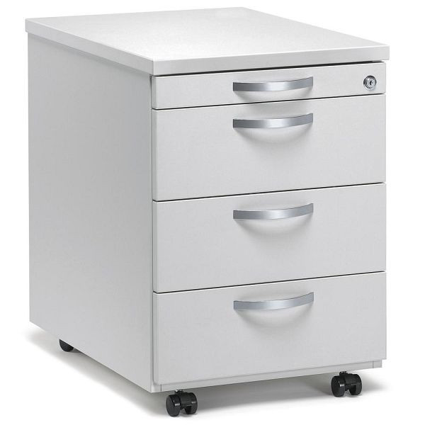 Deskin Rollcontainer MULTI M pro, Dekor lichtgrau, B 435 x H 590 x T 600 mm, 3 Schübe, 290486