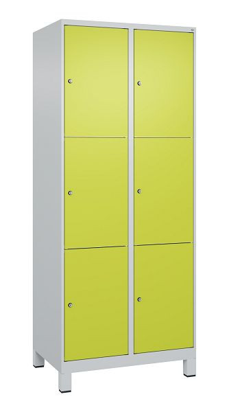 C+P Schließfachschrank Classic PLUS, Füße, 2 Abteile mit je 3 Fächern, 1950x800x500mm, 7035/0024, 080010-223 S10010