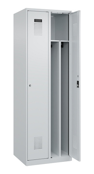 C+P Spind Evolo PLUS, 2 Abteile, 1850x600x500mm, 7035/7035, Verschluss Zylinderschloss, 049000-20F S10040