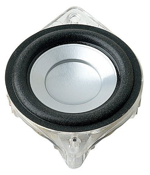 Visaton Breitbandlautsprecher mit Aluminium-Membran und transparentem Kunststoffkorb mit zwei Befestigungslöchern BF 45 - 8 Ohm, 2241