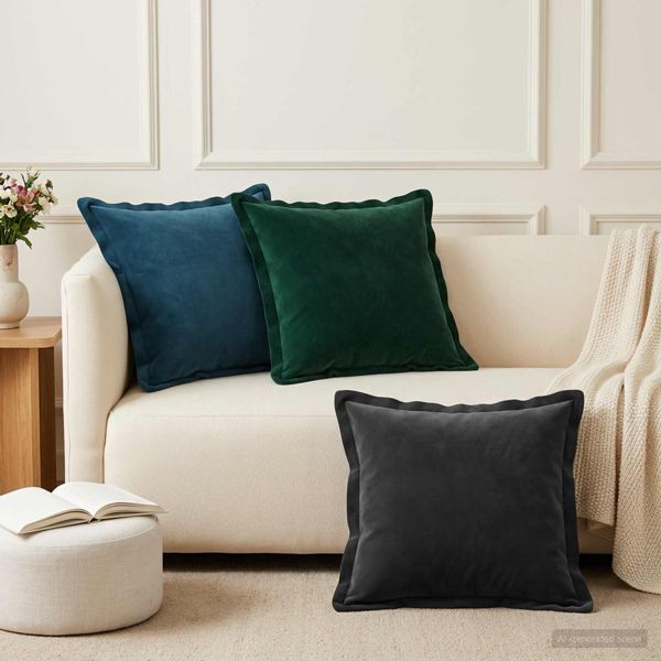 vidaXL Kissen mit Kissen HOUTEN 6-teilig Blau Samt, 934616
