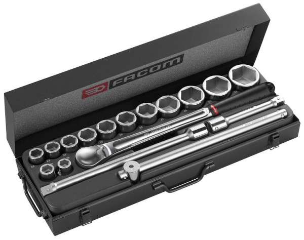 Facom Steckschlüssel 3/4" 6-Kant, Set 17-teilig, KL.411