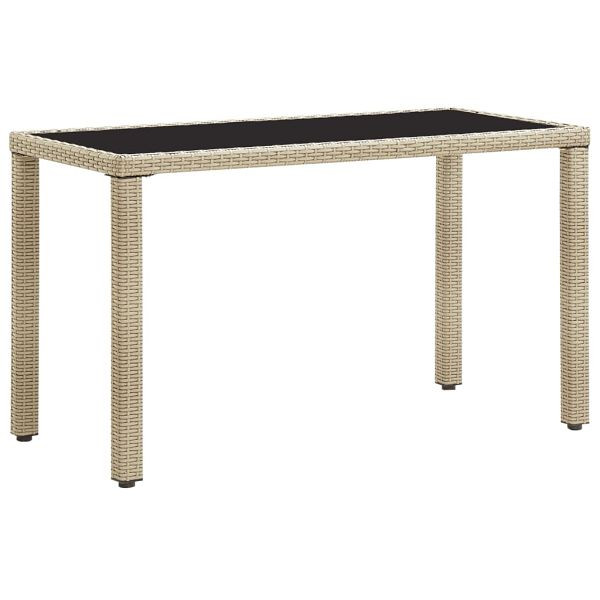 vidaXL Gartentisch Beige 123x60x74 cm Poly Rattan, 46449