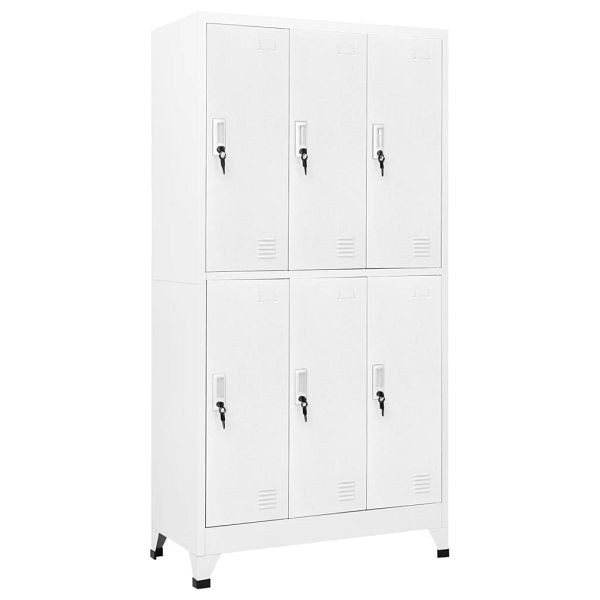 vidaXL Schließfachschrank mit 6 Fächern Stahl 90x45x180 cm Grau, 20156