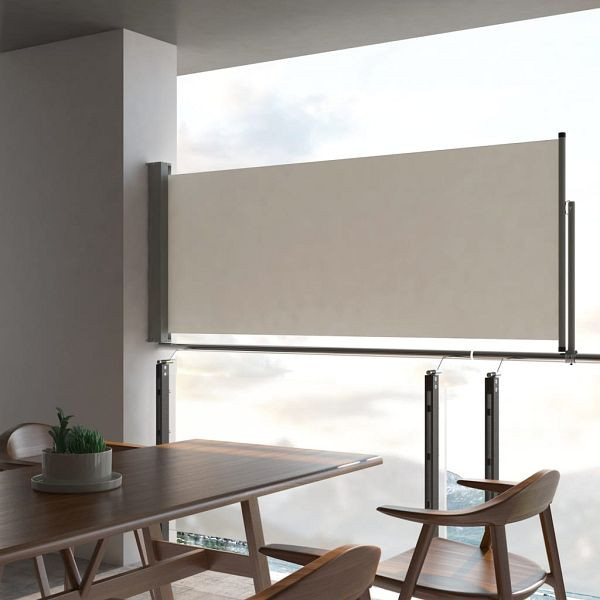 vidaXL Ausziehbare Seitenmarkise 100 x 300 cm Creme, 45185