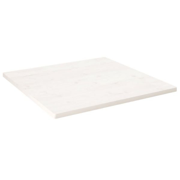vidaXL Tischplatte Weiß 70x70x2,5 cm Massivholz Kiefer Quadratisch, 824386