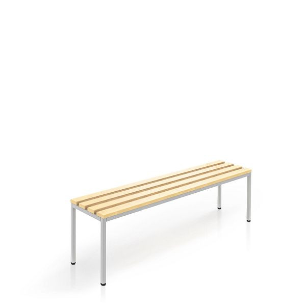 Rotstahl freistehende Sitzbank mit Kunststoffleisten, 150 cm, ohne Schuhrost, 1311-000000-1502527