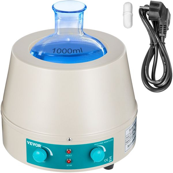 VEVOR Labor Heizmantel 1000 ml, 220 V, zum Erhitzen und Rühren von Flüssigkeiten, 1000MLCLJBJDRT001V2