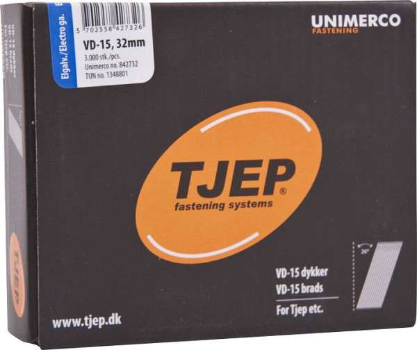 TJEP VD15 32mm Brads, verzinkt Box 3.000 Stück, Brads und Stifte, 842732