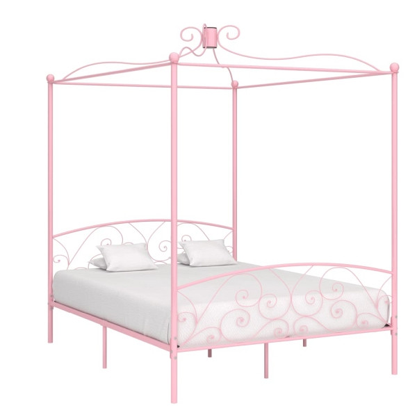 vidaXL Himmelbett Rosa Metall 180x200 cm, 284491, 8719883791852