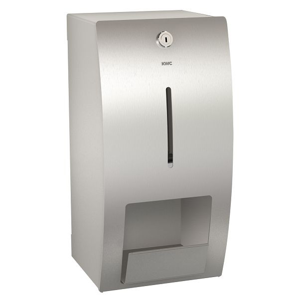 KWC WC-Doppelrollenhalter, STRATOS, Edelstahl, 170x334x166 mm, ohne Spindelsystem, gebogene Front, Zylinderschloss, 3600008880