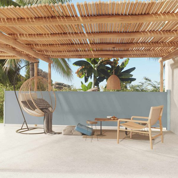 vidaXL Seitenmarkise Ausziehbar 117x600 cm Grau, 317950