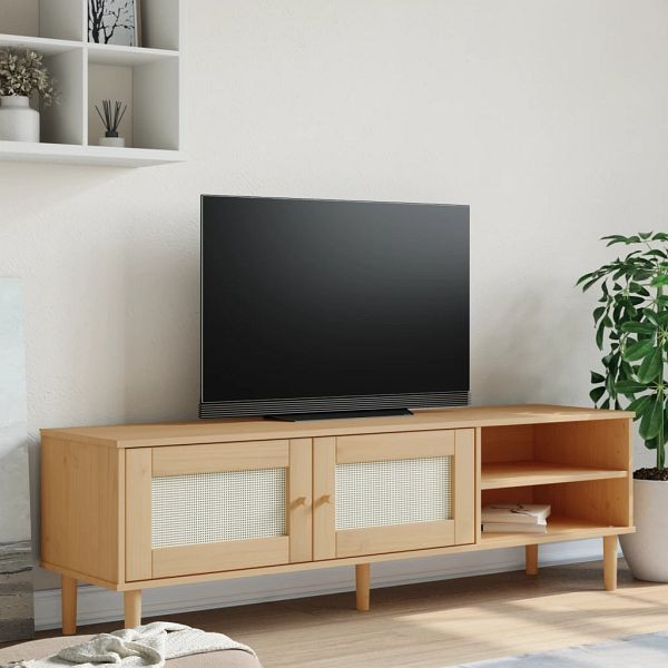 vidaXL TV-Schrank SENJA Rattan-Optik Braun 158x40x49 cm Kiefernholz, 358043