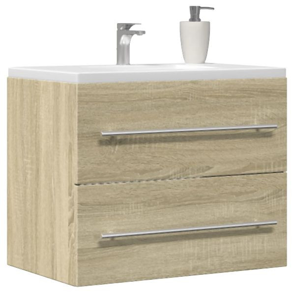 vidaXL Waschbeckenunterschrank Sonoma-Eiche 60x38,5x48cm Holzwerkstoff, 856223