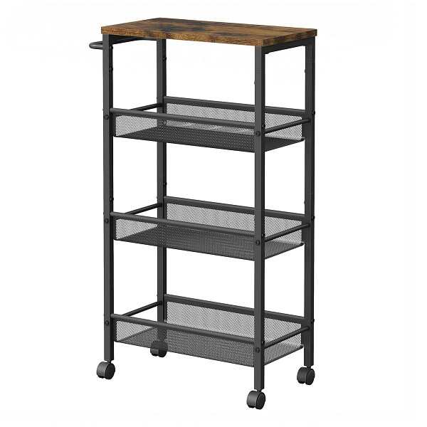SONGMICS Rollwagen, Vintagebraun, 45,4x22x77 cm, LRC033B01
