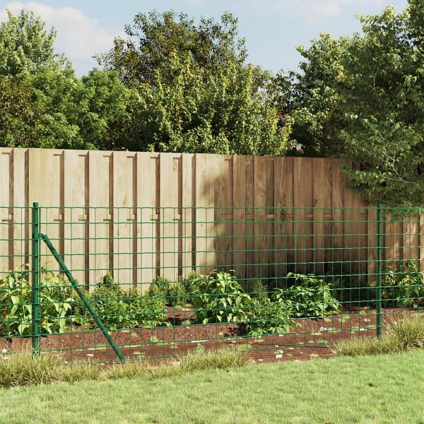 vidaXL Maschendrahtzaun mit Bodenhülsen Grün 1x25 m, 154121