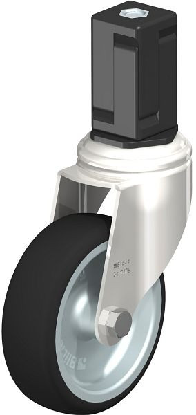 Blickle LKRXA-PATH 101G-11-EXV17 Edelstahl-Apparate-Lenkrolle mit Expander, Thermoplastisches Polyurethan, Grau, 853443